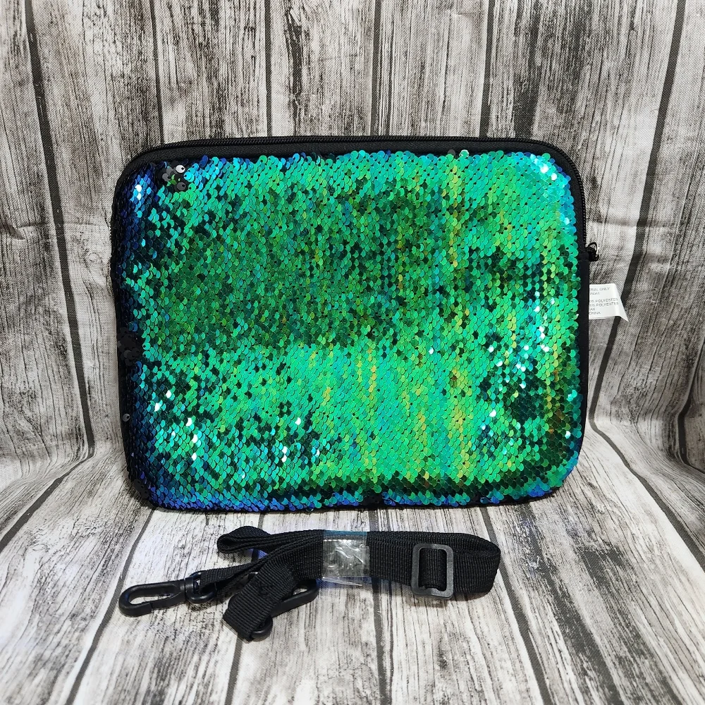 Sparkle sequin tablet case with strap